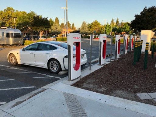 Tesla Supercharger in Dublin, CA.