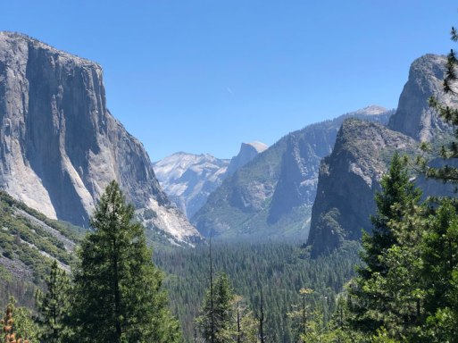A view at Yosemite Valley and Half Dome from Tunnel Pass